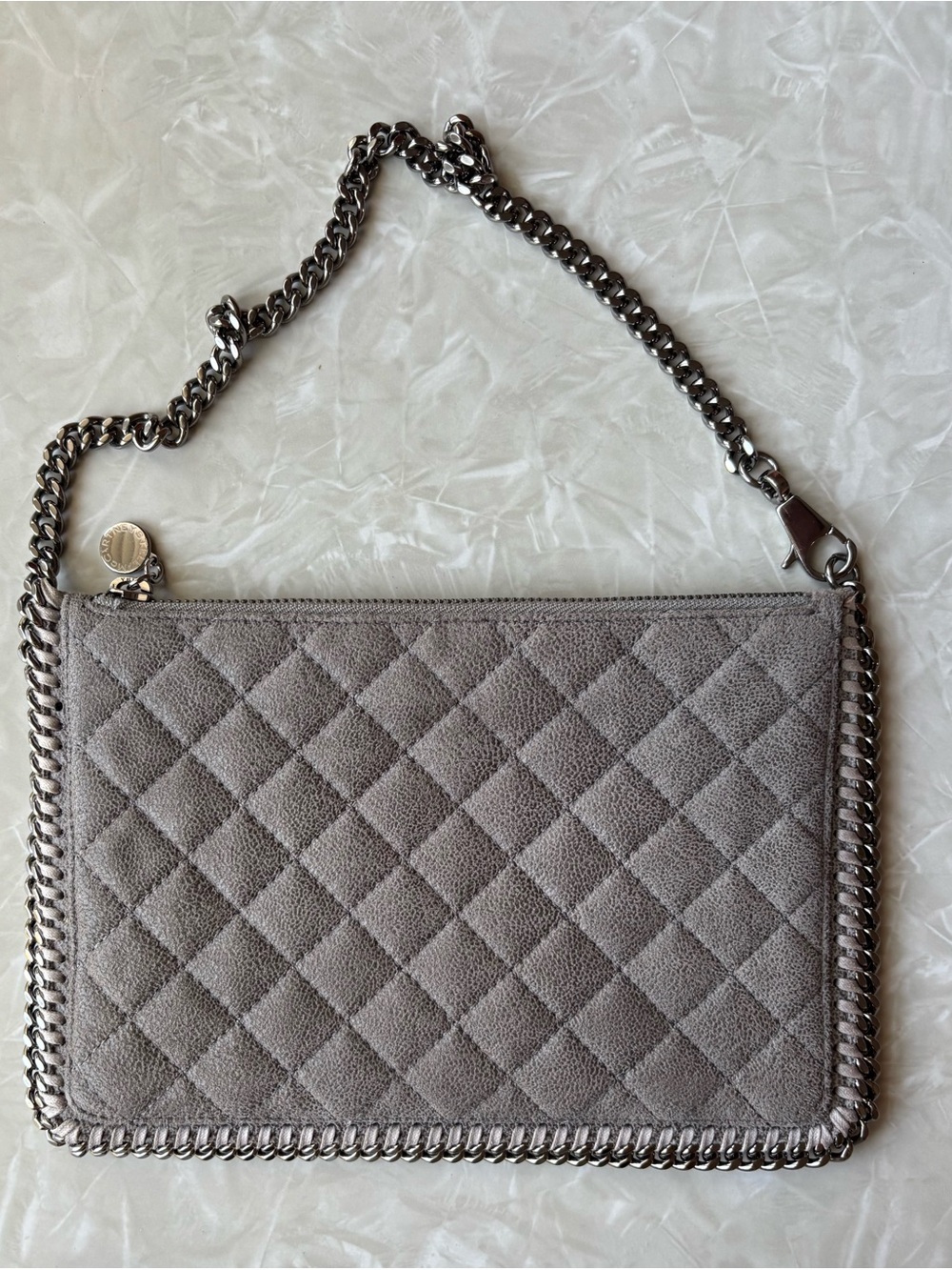 Stella McCartney Quilted Silver Clutch